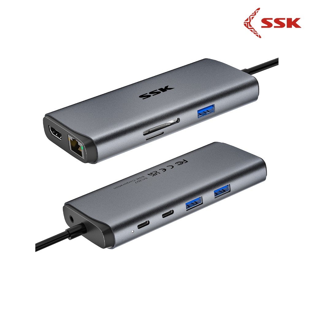 SSK SC207 10-In-1 USB-C Hub Multiport Adapter