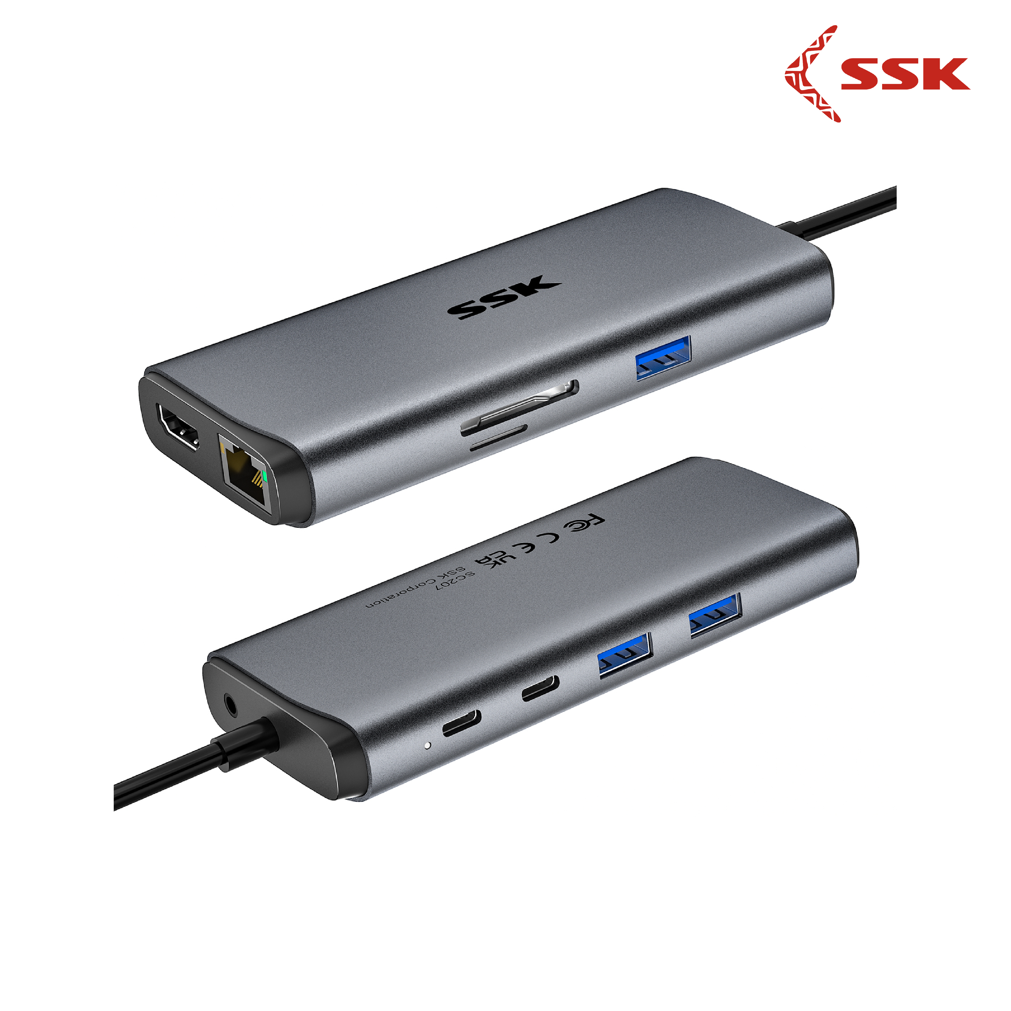 SSK SC207 10-In-1 USB-C Hub Multiport Adapter