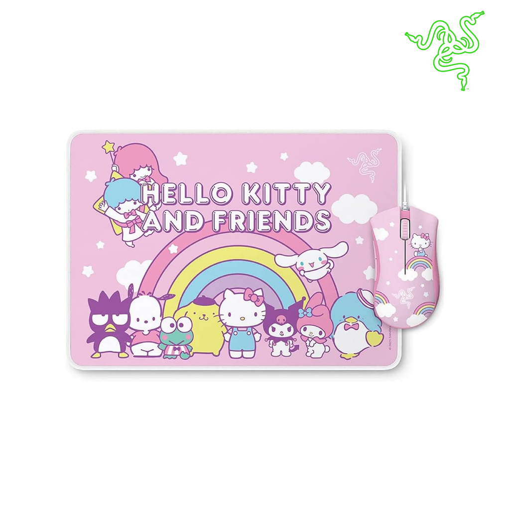 Razer DeathAdder Essential + Goliathus Mouse Mat Bundle - Hello Kitty and Friends Edition