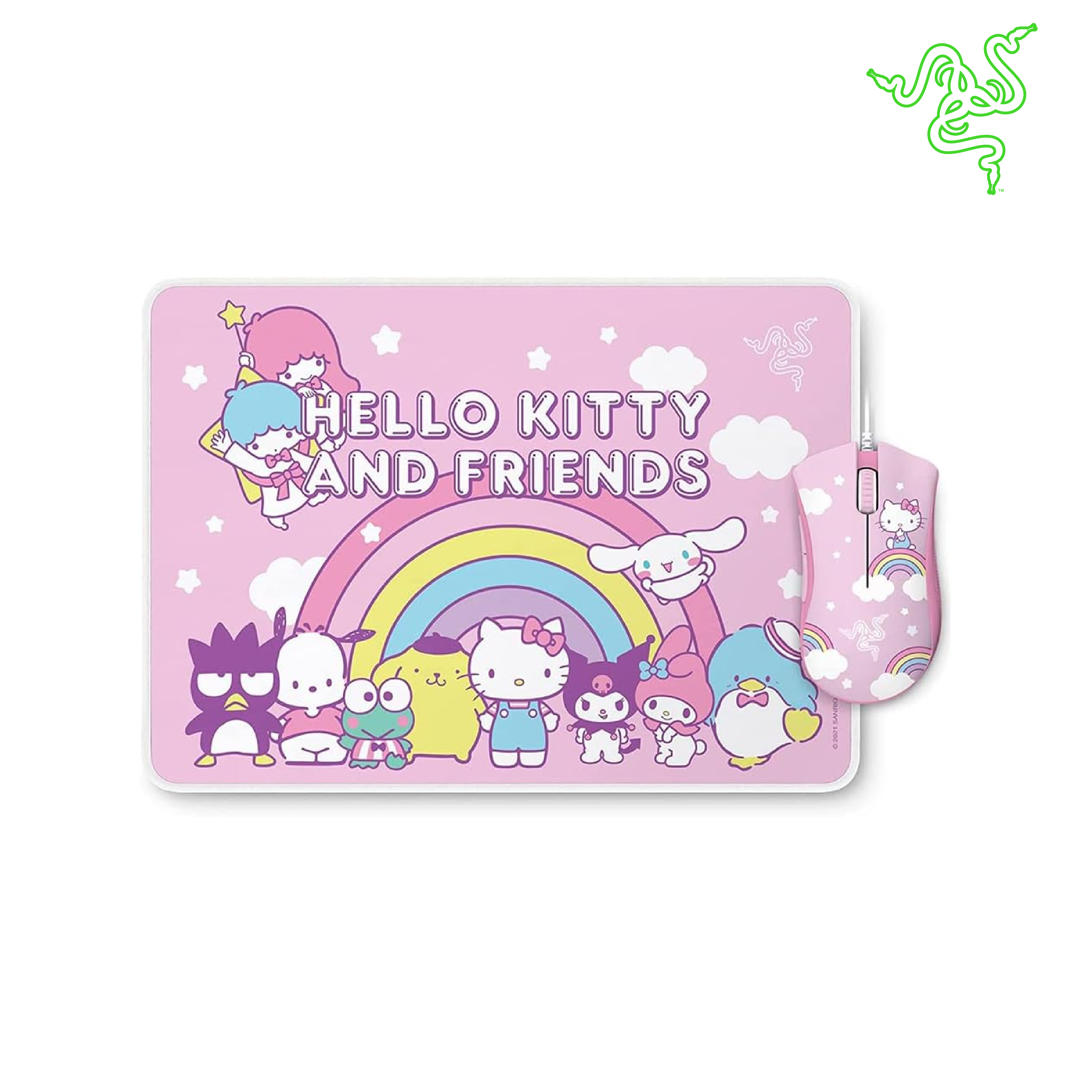 Razer DeathAdder Essential + Goliathus Mouse Mat Bundle - Hello Kitty and Friends Edition