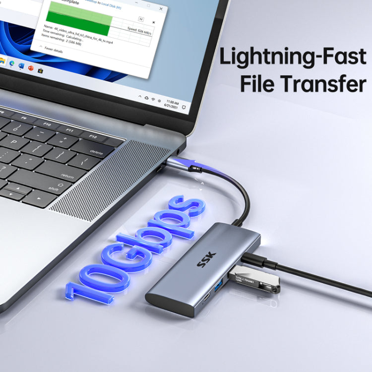 SSK SC109 4-In-1 USB-C Hub Multiport Adapter