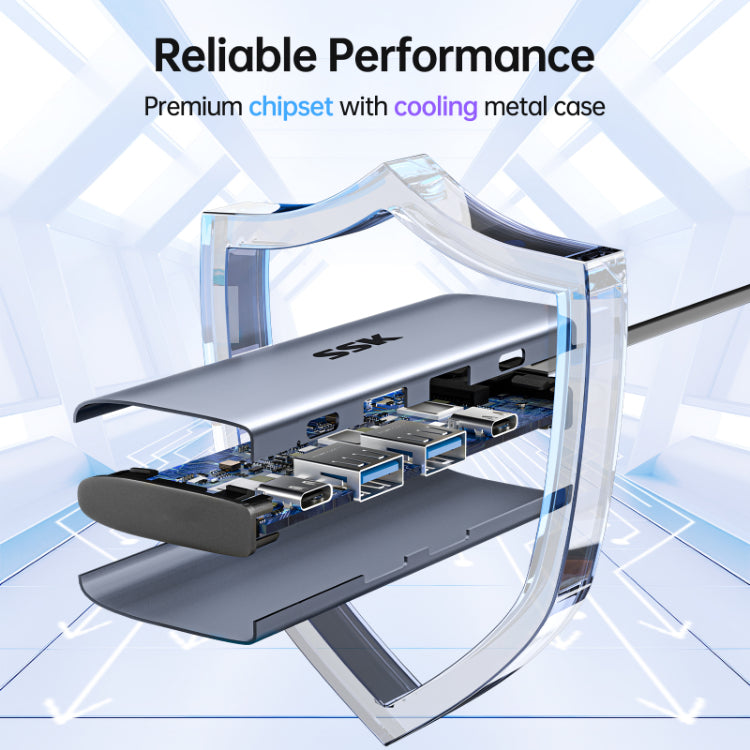 SSK SC109 4-In-1 USB-C Hub Multiport Adapter