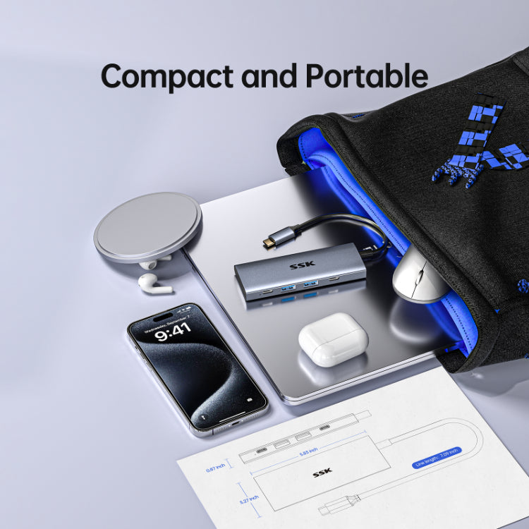 SSK SC109 4-In-1 USB-C Hub Multiport Adapter