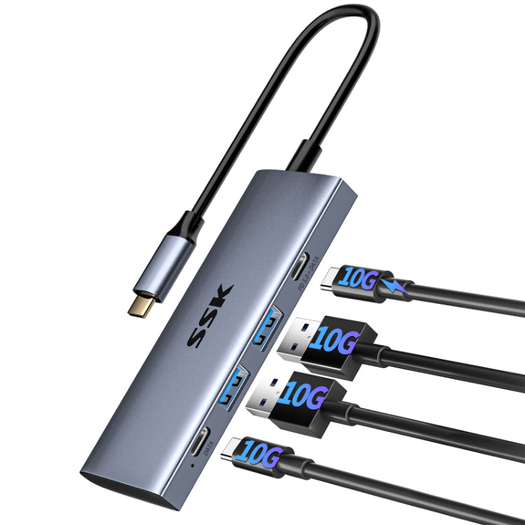 SSK SC109 4-In-1 USB-C Hub Multiport Adapter