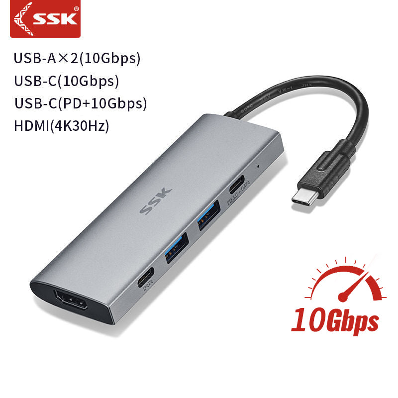 SSK SC108 5-In-1 USB-C Hub Multiport Adapter