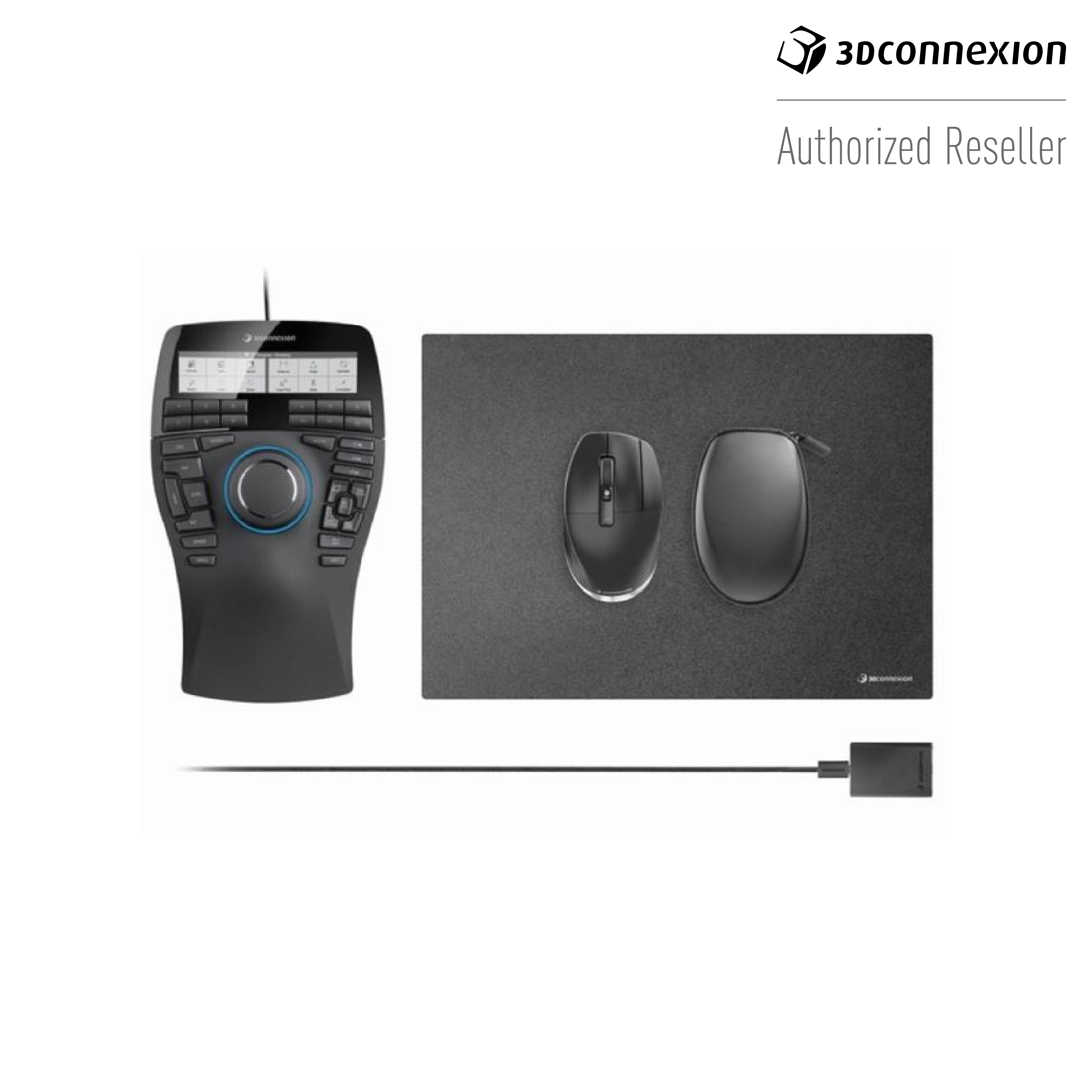 3Dconnexion Spacemouse Enterprise Kit 2 With Twin-Port USB Hub and Micro USB cable