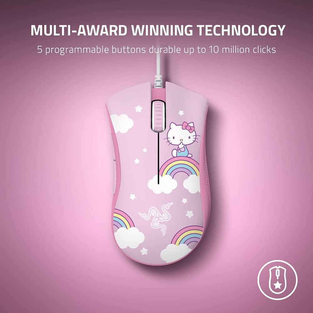 Razer DeathAdder Essential + Goliathus Mouse Mat Bundle - Hello Kitty and Friends Edition