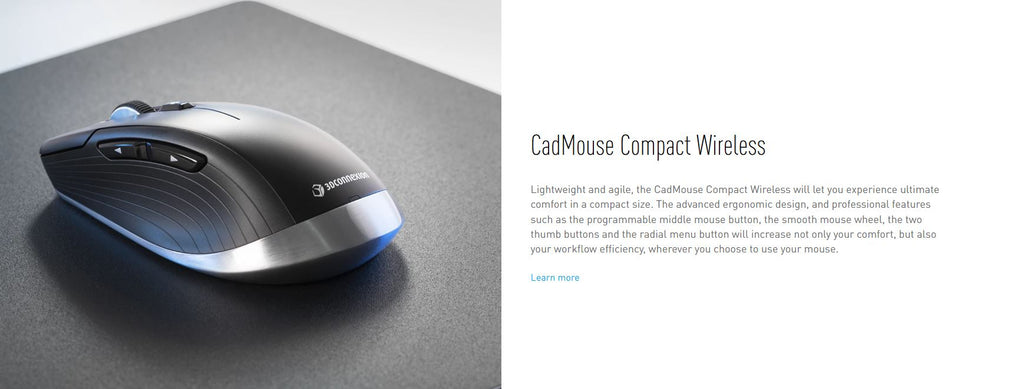 3Dconnexion SpaceMouse Wireless Kit 2 Bluetooth (SpaceMouse Wireless + CadMouse Compact Wireless + CadMouse Pad Compact)