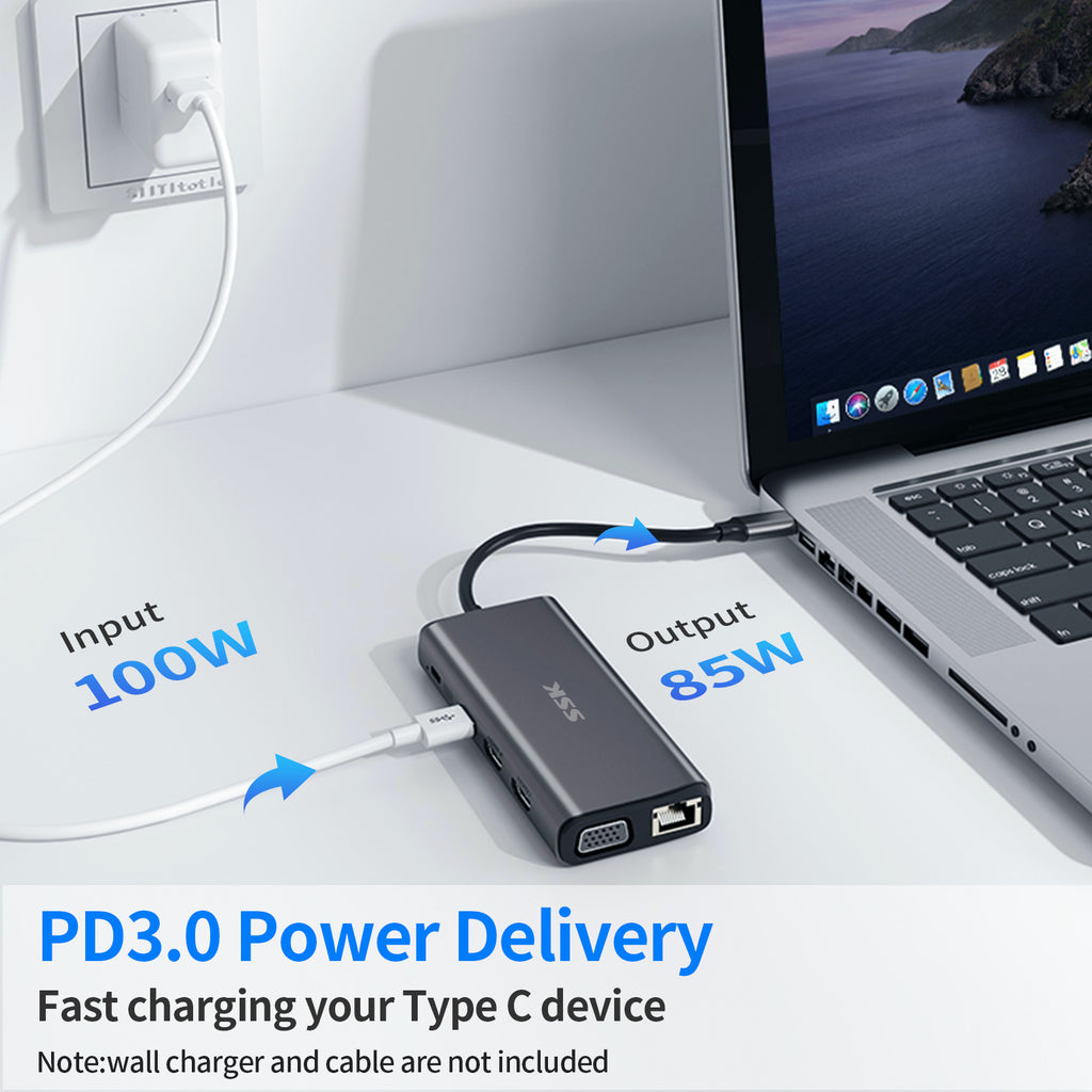 SSK SC211 11-In-1 USB-C Hub Multiport Adapter