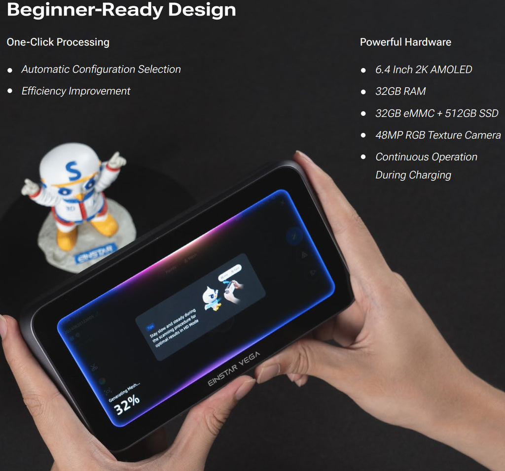 EinStar Vega Wireless Handheld 3D Scanner