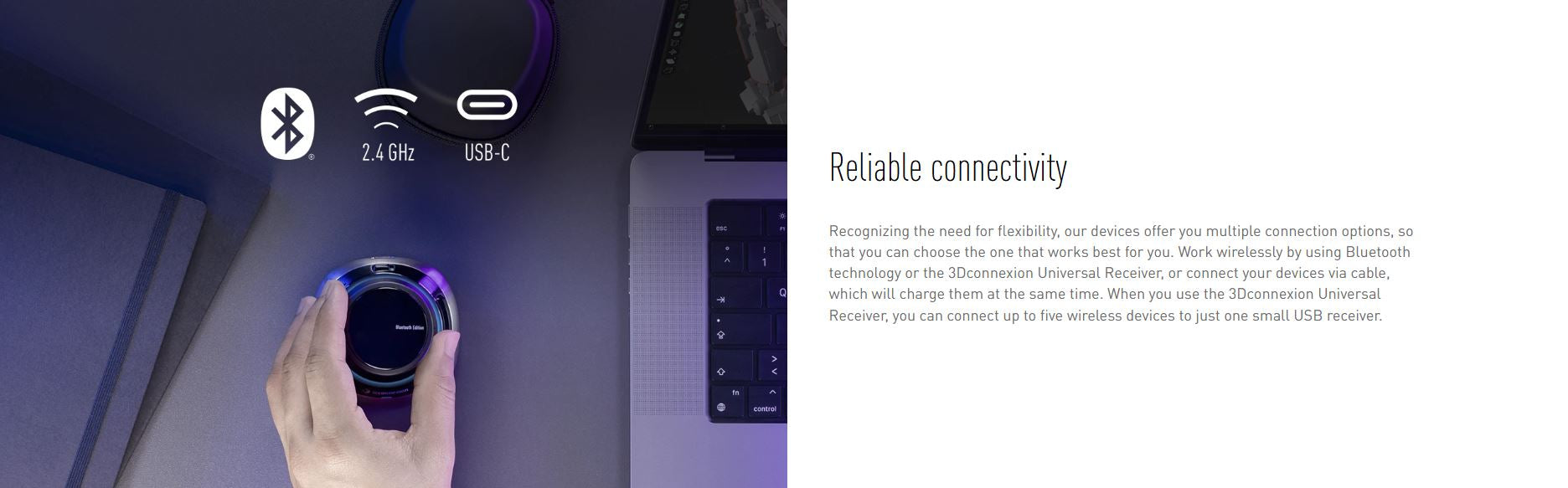3Dconnexion SpaceMouse Wireless Kit 2 Bluetooth (SpaceMouse Wireless + CadMouse Compact Wireless + CadMouse Pad Compact)