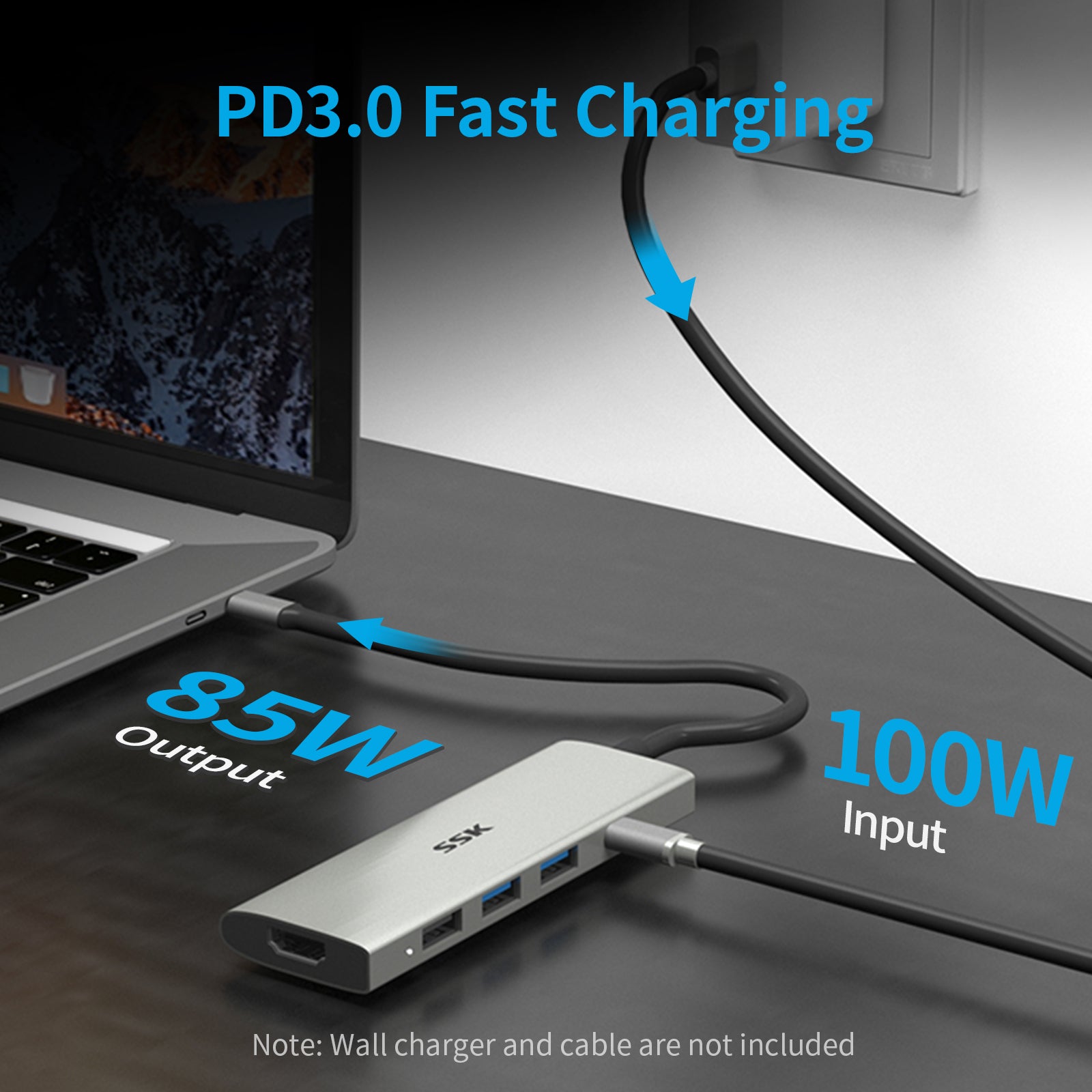SSK SC212 5-In-1 USB-C Hub Multiport Adapter