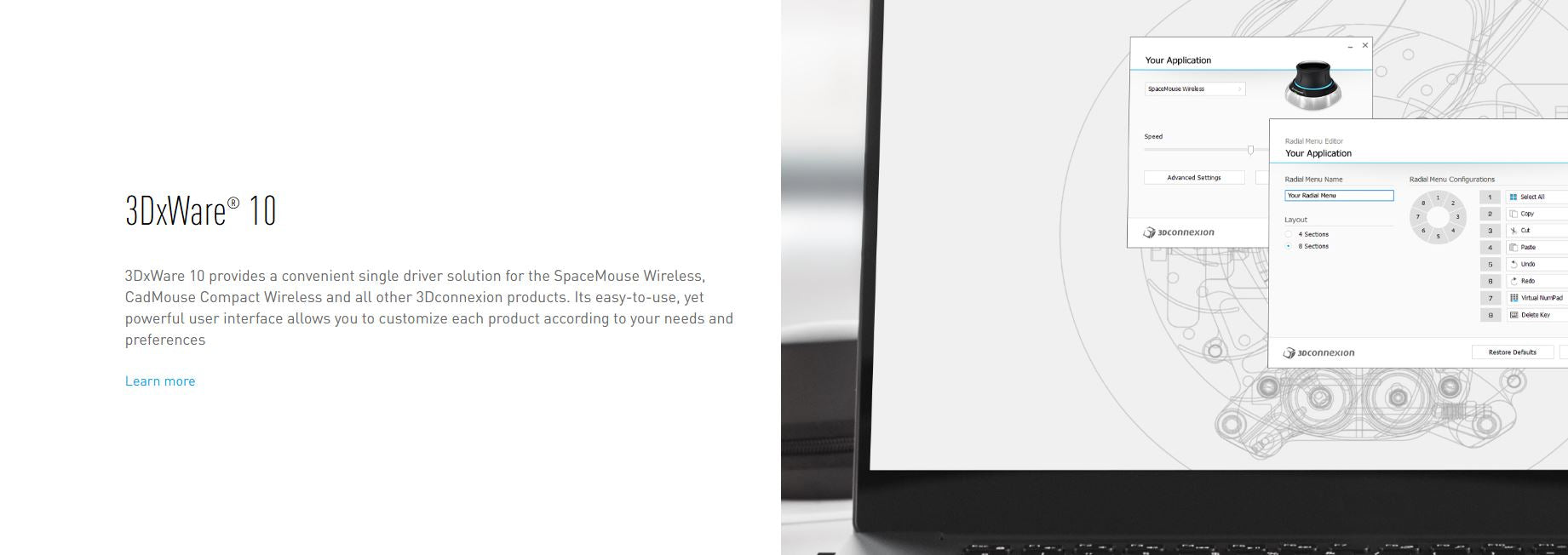 3Dconnexion SpaceMouse Wireless Kit 2 Bluetooth (SpaceMouse Wireless + CadMouse Compact Wireless + CadMouse Pad Compact)