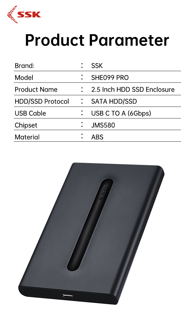 SSK SHE099 Pro 2.5 Inch USB HDD Case