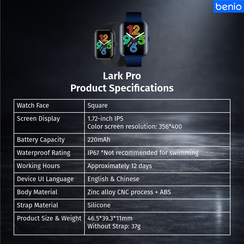 Benio Lark Pro Smart Watch