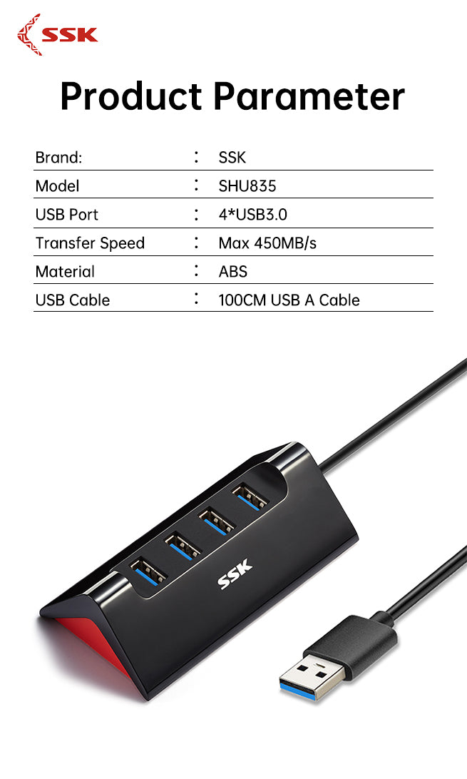 SSK SHU835 USB 3.0 Multi-Port Hub