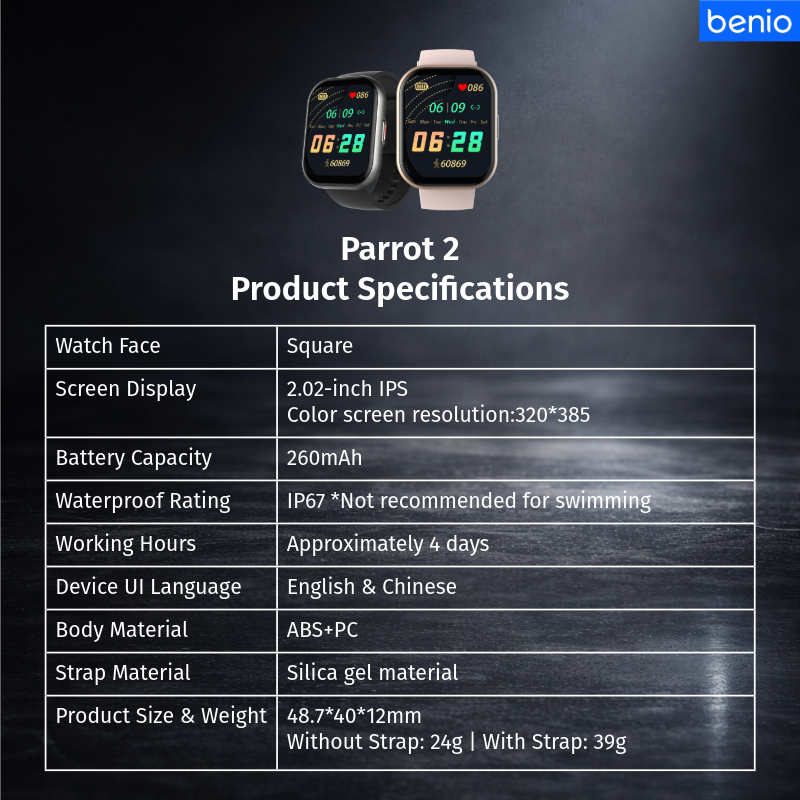 Benio Parrot 2 Smart Watch