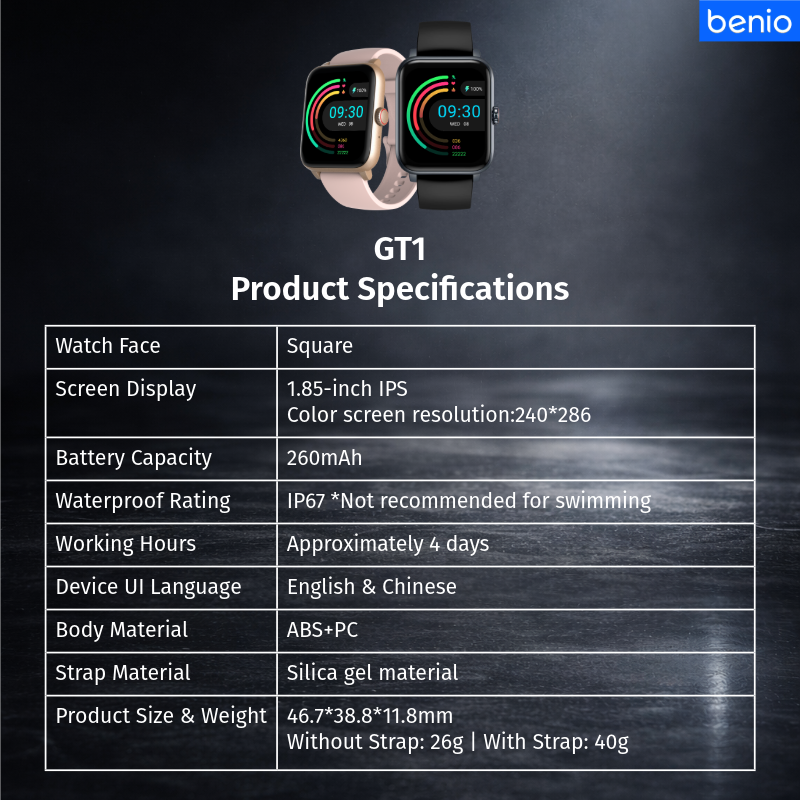 Benio GT1 Smart Watch